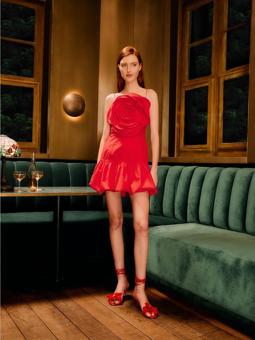 NWT FARM Rio Rosette Balloon Mini Dress Large